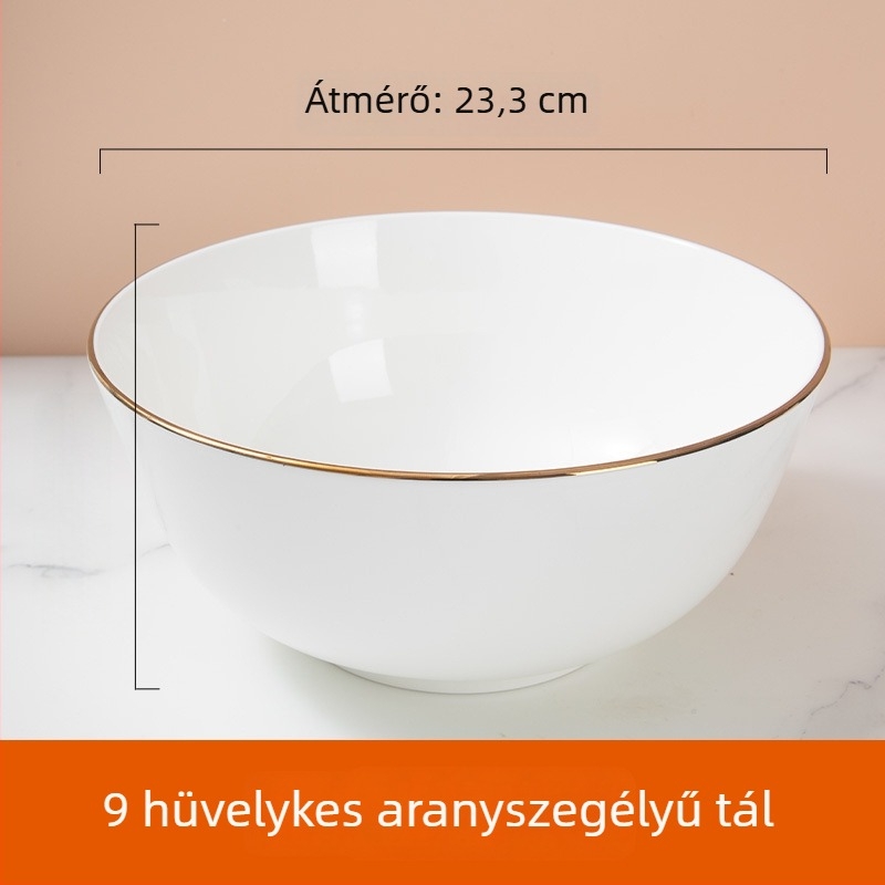 Csontporcelán tálak készlete szállodák és éttermek számára — kör alakú, glazúrt felület, testreszabható