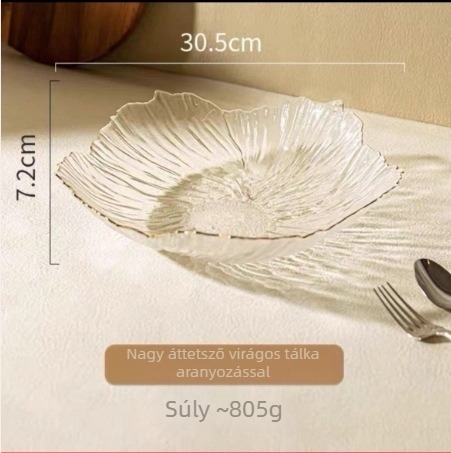Üveg gyümölcstartó tál nappali asztalhoz, SENHE, nordic stílus, gravírozott minta, 2013 tavasz, első osztályú minőség