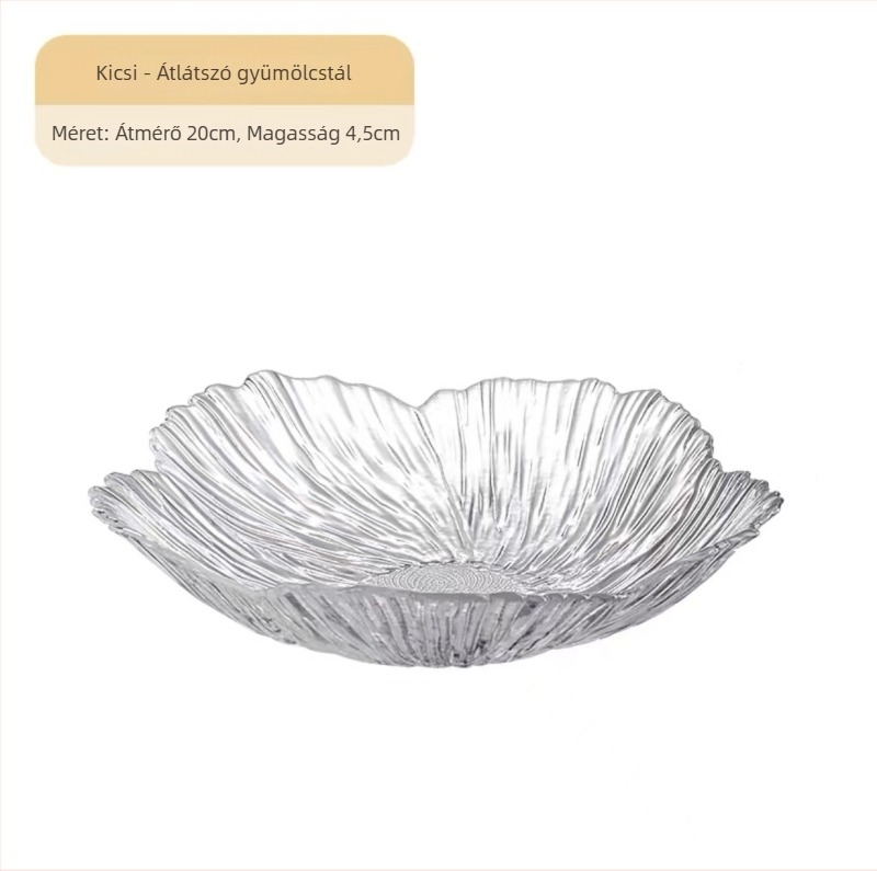 Üveg gyümölcstartó tál nappali asztalhoz, SENHE, nordic stílus, gravírozott minta, 2013 tavasz, első osztályú minőség
