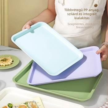 Derékszögű téglalap alakú műanyag éttermi tál, vastagított, gyümölcstál, prémium, modern egyszerű stílus.