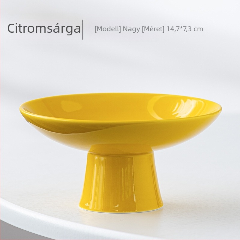 Porcelán magas lábú gyümölcstál – Celadon bevonat, Porcelain Cloud Pavilion