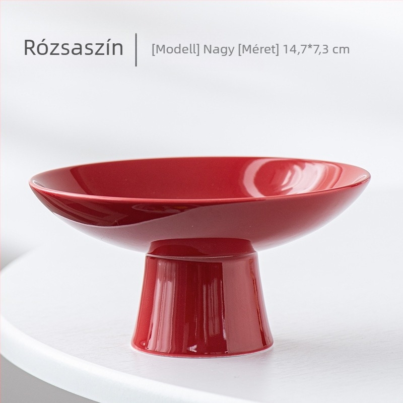 Porcelán magas lábú gyümölcstál – Celadon bevonat, Porcelain Cloud Pavilion