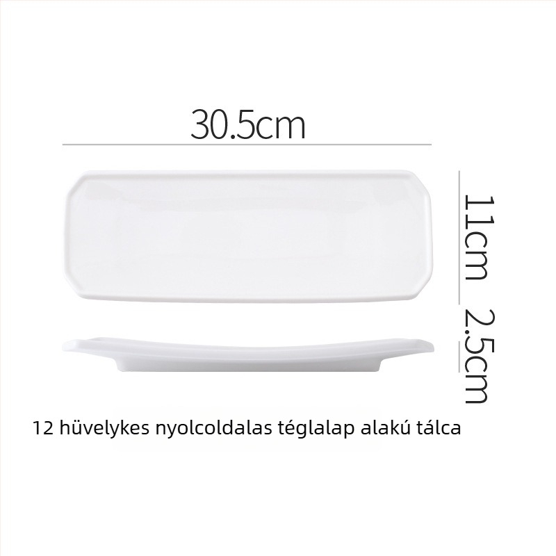 Porcelán lapos tál, rendhagyó formájú, modern minimalista stílus, mikrohullámú sütőbe használható