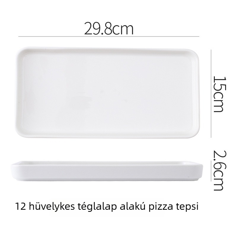 Porcelán lapos tál, rendhagyó formájú, modern minimalista stílus, mikrohullámú sütőbe használható