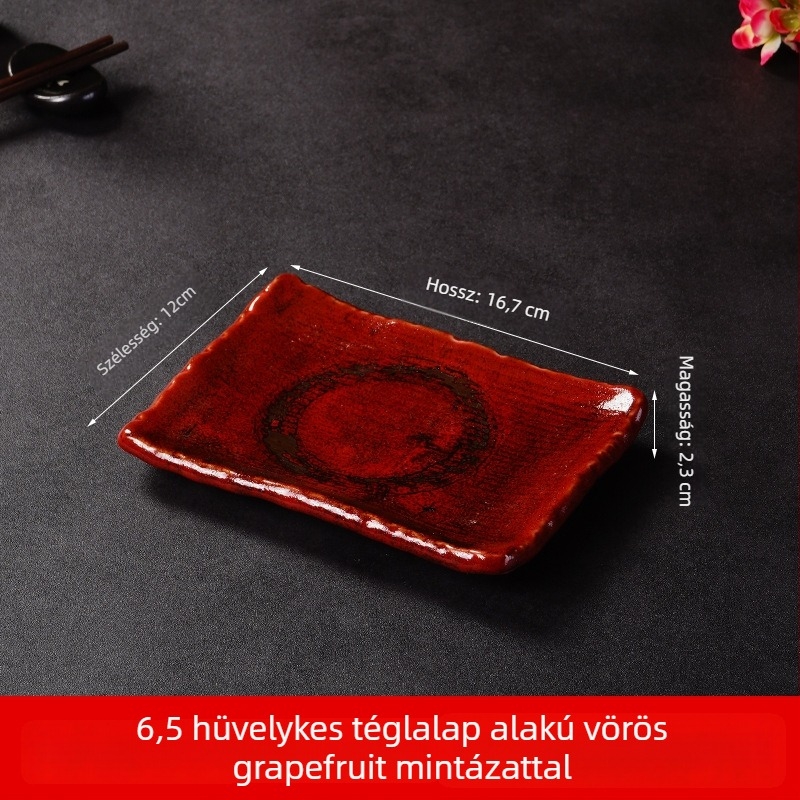 Porcelán sushi- és sashimi tál, japán stílus, négyszögletes forma, mikrohullámú sütőben használható, logó testreszabás elérhető