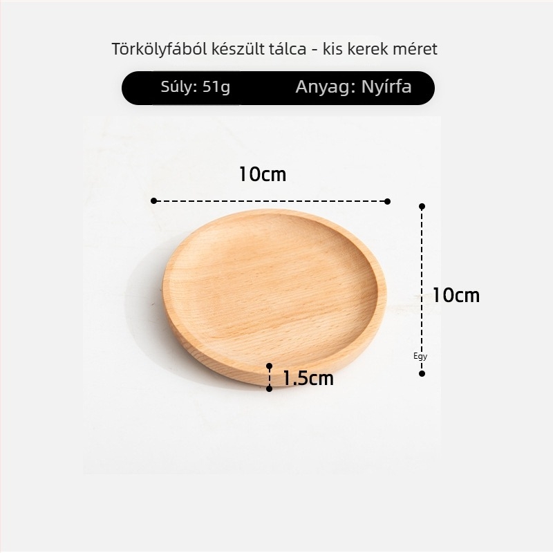 Fából készült négyzet alakú tál, fényes wax-olajos felülettel — modern minimalista stílus, egyszínű dizájn