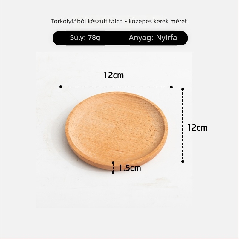 Fából készült négyzet alakú tál, fényes wax-olajos felülettel — modern minimalista stílus, egyszínű dizájn