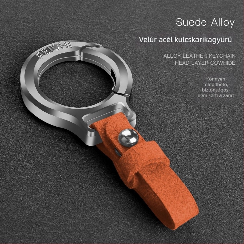 Férfi kulcstartó, univerzális autókulcstartó, cinkötvözet és velúr anyagú, üzleti stílus