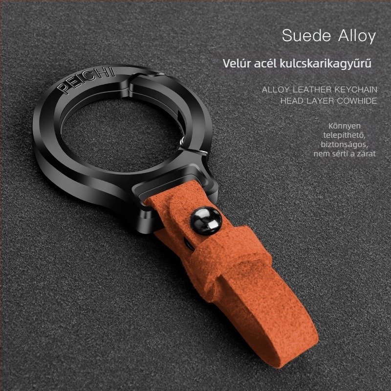 Férfi kulcstartó, univerzális autókulcstartó, cinkötvözet és velúr anyagú, üzleti stílus