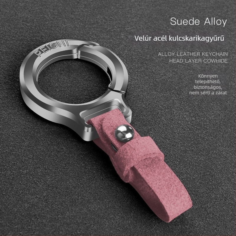 Férfi kulcstartó, univerzális autókulcstartó, cinkötvözet és velúr anyagú, üzleti stílus