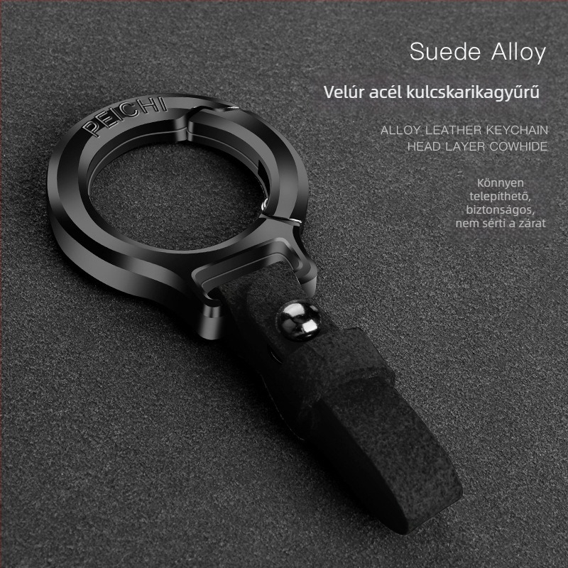 Férfi kulcstartó, univerzális autókulcstartó, cinkötvözet és velúr anyagú, üzleti stílus