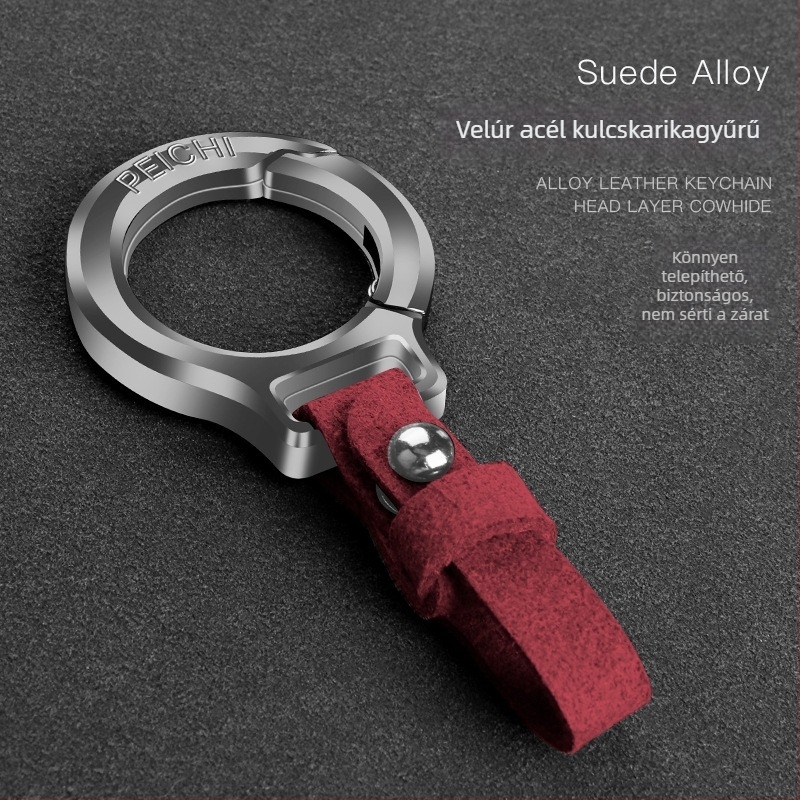 Férfi kulcstartó, univerzális autókulcstartó, cinkötvözet és velúr anyagú, üzleti stílus