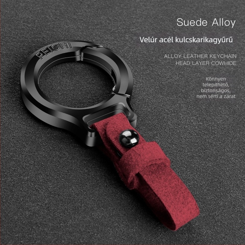 Férfi kulcstartó, univerzális autókulcstartó, cinkötvözet és velúr anyagú, üzleti stílus