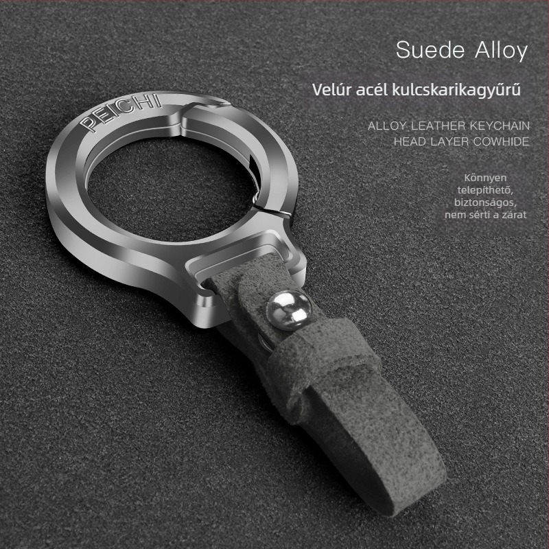 Férfi kulcstartó, univerzális autókulcstartó, cinkötvözet és velúr anyagú, üzleti stílus