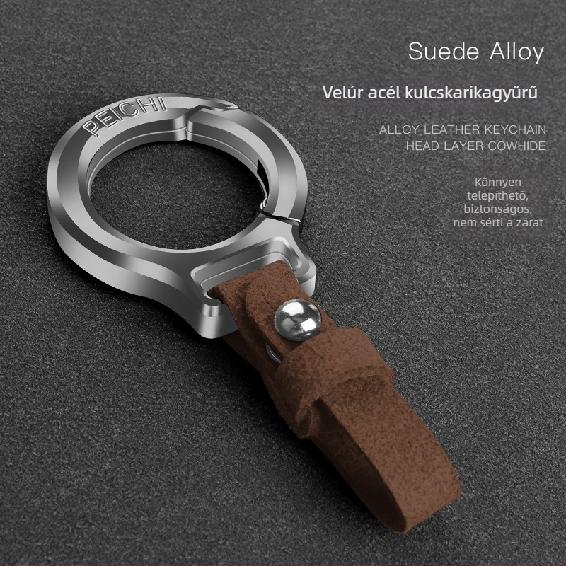 Férfi kulcstartó, univerzális autókulcstartó, cinkötvözet és velúr anyagú, üzleti stílus