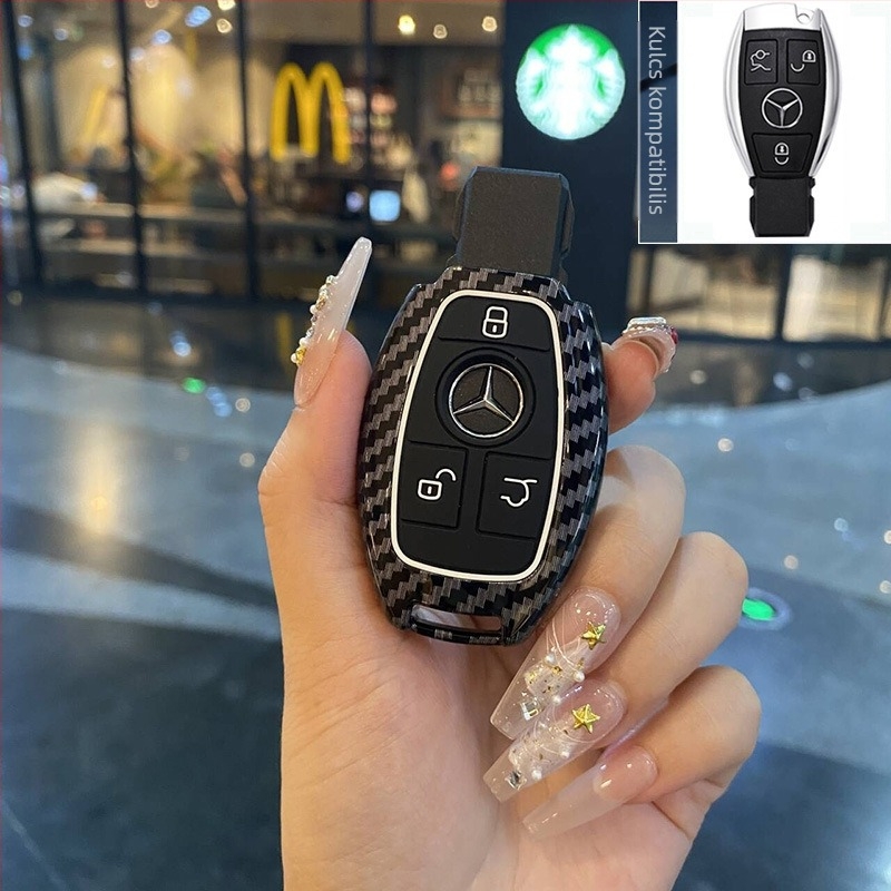 Mercedes-Benz kulcsvédő burkolat S-osztály, E-osztály, C-osztály és GLC modellekhez — ABS műanyag, prémium kivitel.
