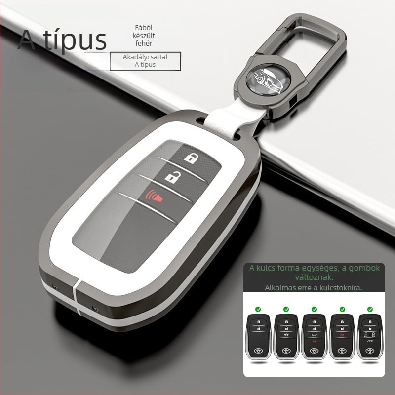 Tokkulcs tok Toyota modellekhez: 8. generációs Highlander, CHR, Corolla, Prado, Avalon — cink ötvözet + TPU, luxus stílus, H sorozat Toyota Model A, testreszabható