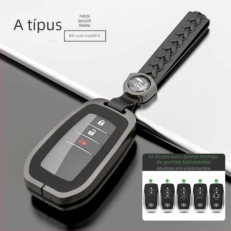 Tokkulcs tok Toyota modellekhez: 8. generációs Highlander, CHR, Corolla, Prado, Avalon — cink ötvözet + TPU, luxus stílus, H sorozat Toyota Model A, testreszabható