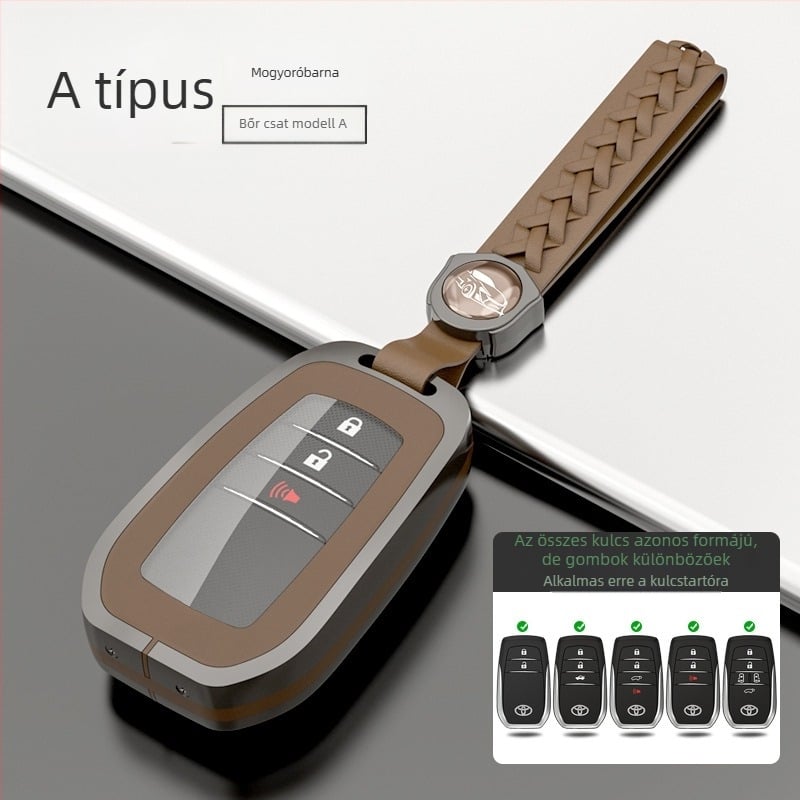 Tokkulcs tok Toyota modellekhez: 8. generációs Highlander, CHR, Corolla, Prado, Avalon — cink ötvözet + TPU, luxus stílus, H sorozat Toyota Model A, testreszabható