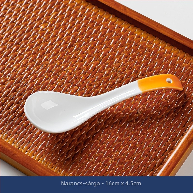 Japán stílusú kis leveskanál (kerámia, görbült nyél, égési védelem, virágos mintázat, első osztályú minőség)