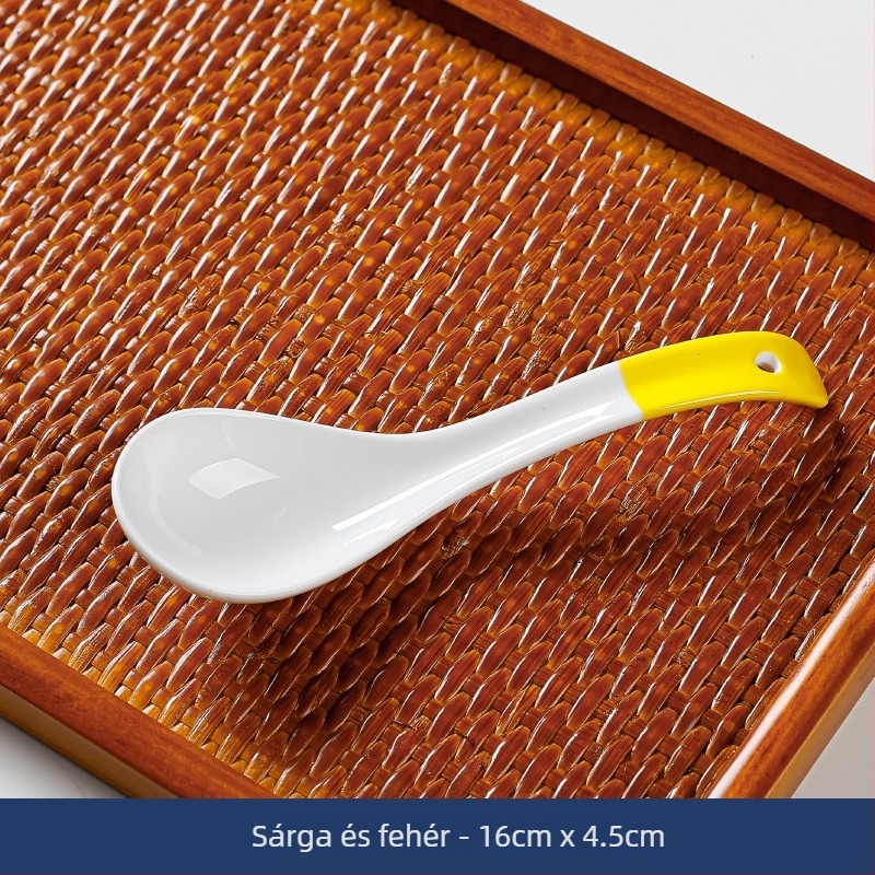 Japán stílusú kis leveskanál (kerámia, görbült nyél, égési védelem, virágos mintázat, első osztályú minőség)