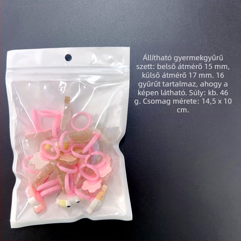 Gyerekeknek szánt gyűrű műanyag/gyanta anyagból, aranyos rajzfilmszerű dizájn, állat/horoszkóp forma, természet/gyerek stílus, bevezetés 2025 tavaszán