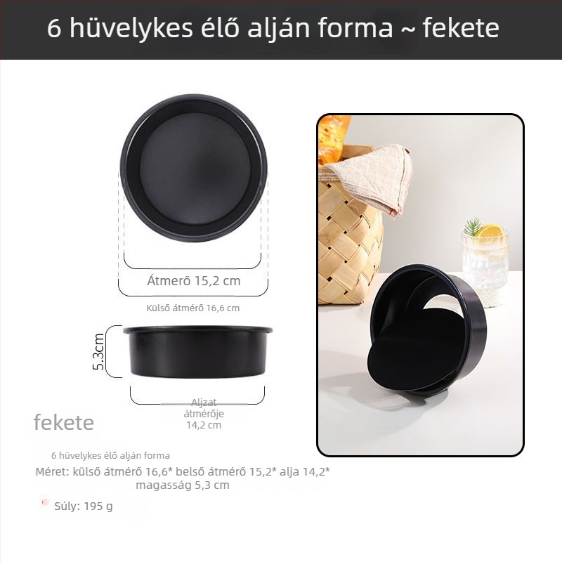 Kivehető aljú kör alakú chiffon sütemény forma, szénacélból, tapadásmentes bevonattal, több méretben