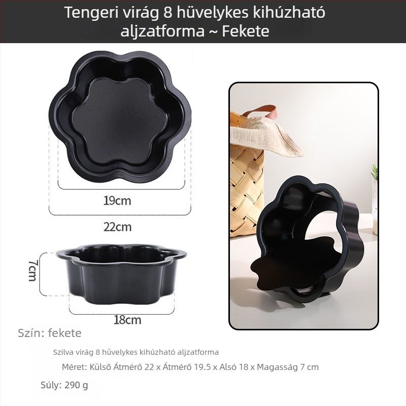 Kivehető aljú kör alakú chiffon sütemény forma, szénacélból, tapadásmentes bevonattal, több méretben