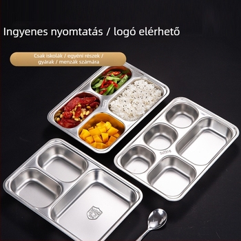 Élelmiszer-minőségű 304 rozsdamentes acél osztott tepsi fedővel, négyszögletes forma, elektroplátolt felület