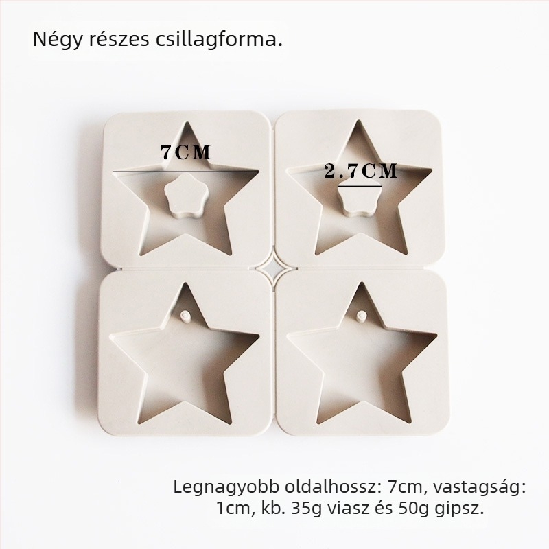 Szilikon forma aromaterápiás viaszhoz — szabálytalan forma, hat darabos kör- és szív alakú készlet, gipsz címke forma