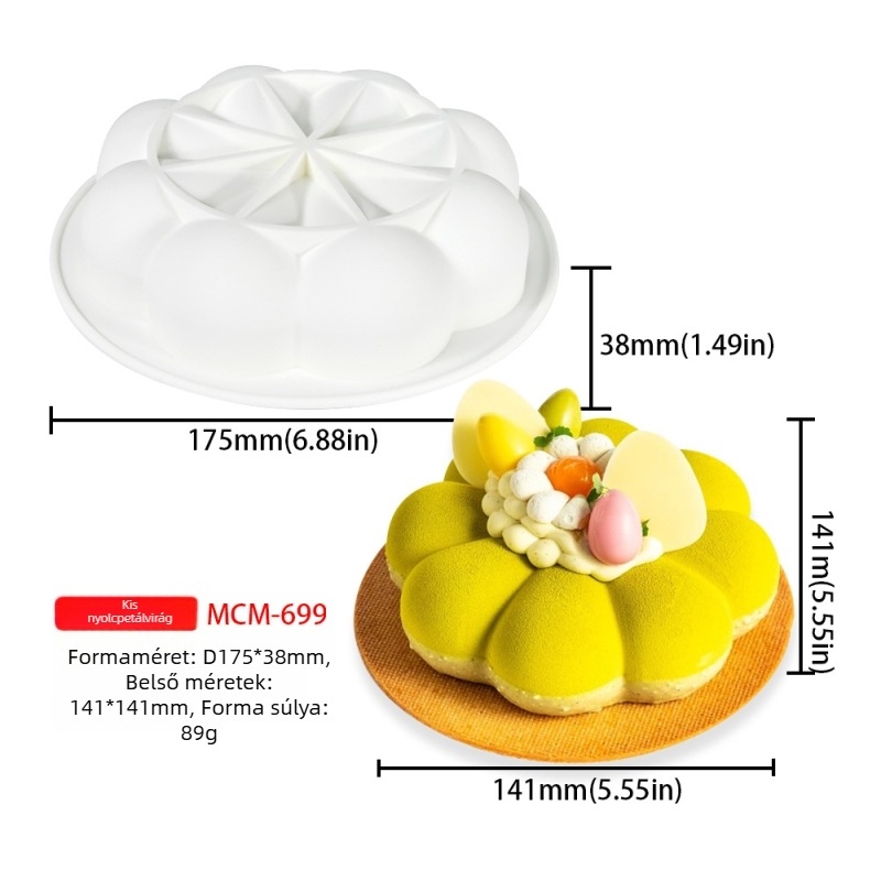 Szilikon mousse torta forma – körkörös relief mintával, élelmiszerbiztos