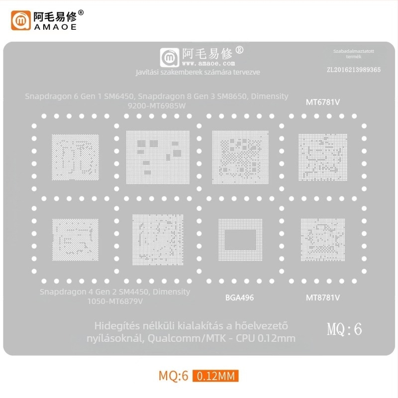 MQ3 ónbevonatos acélháló - Kompatibilis a Snapdragon 865, SM8250, SM7150, SM6150, MT6885Z