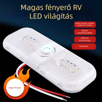 RV világítás járművekhez és lakókocsihoz (204 LED, háromszínű fény, 15W, 1200 lm, 1000-6500K)