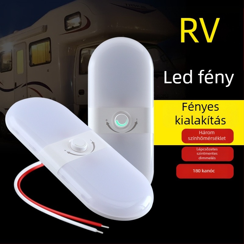 RV világítás járművekhez és lakókocsihoz (204 LED, háromszínű fény, 15W, 1200 lm, 1000-6500K)
