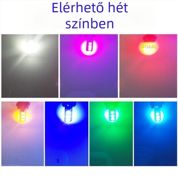 LED T10 beszúró buborék széles indikátor fény teherautókhoz, 12-24V, 3W, 0.2A, belső olvasó- és rendszámtábla világítás