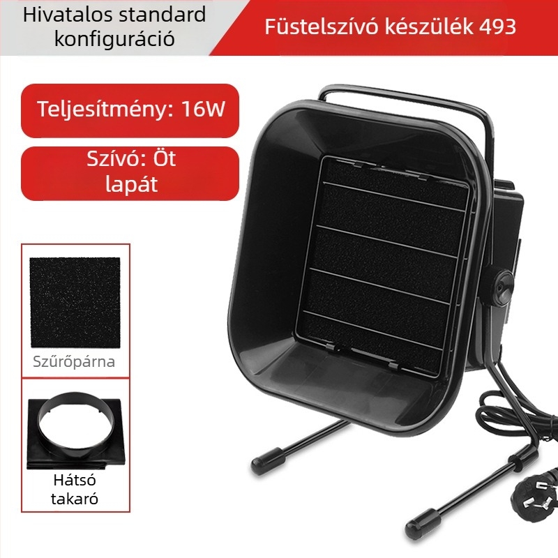 493 Forrasztóállomás nagy teljesítményű füstelszívóval, 30W, hátsó kupak