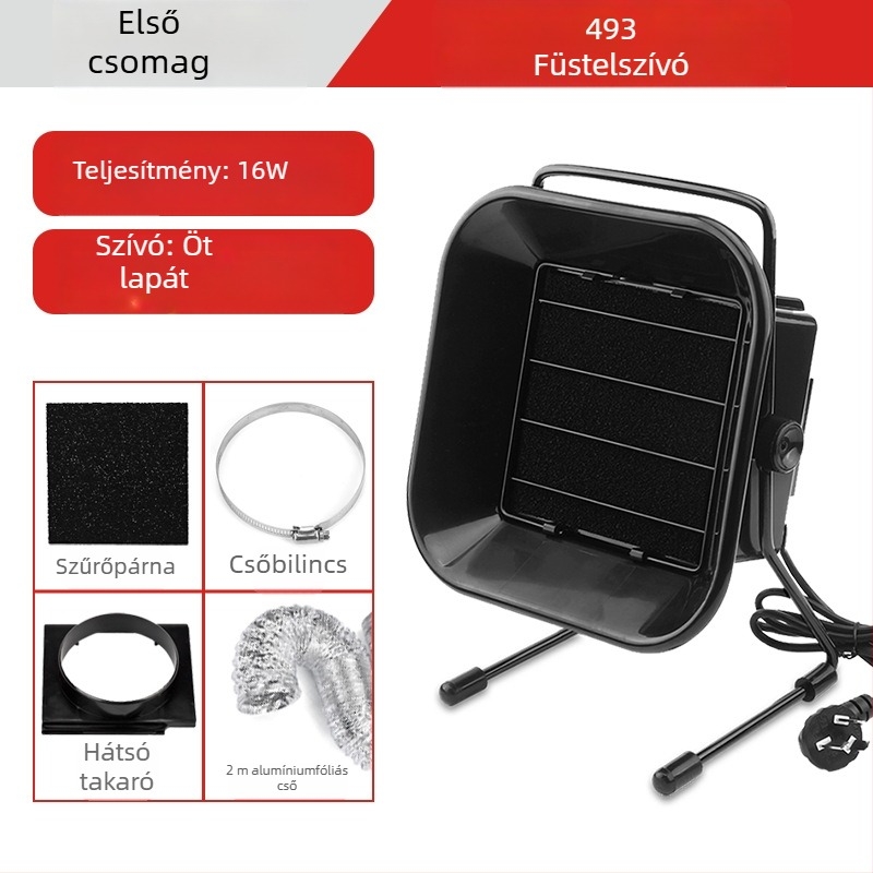 493 Forrasztóállomás nagy teljesítményű füstelszívóval, 30W, hátsó kupak