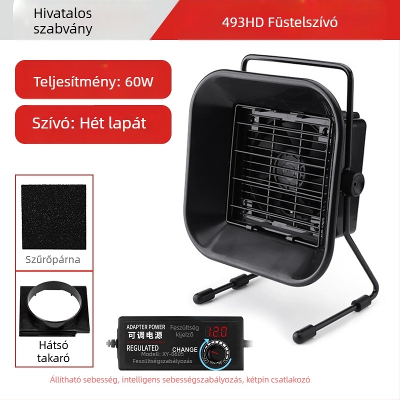 493 Forrasztóállomás nagy teljesítményű füstelszívóval, 30W, hátsó kupak