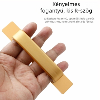 Öntapadós ajtófogantyú alumínium ötvözetből, fúrás nélküli; alkalmas szekrényekre, ajtókra, ablakokra és erkélyi üvegcsúszóajtókhoz, HS6