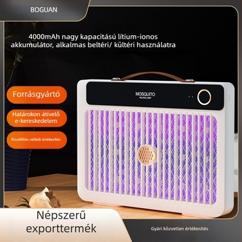 LED-es világítású elektromos szúnyogriasztó lámpa, beépített 1001–1600 mAh akkumulátorral, 41–60 m²-es területhez, üzemidő 6–8 óra