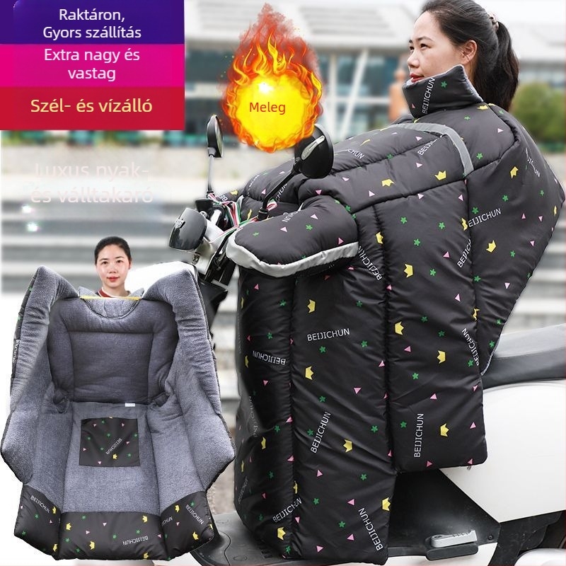 Elektromos járművek szélvédő takaró – vastag, plüss, fagyvédő és meleg, napvédő nyakvédő