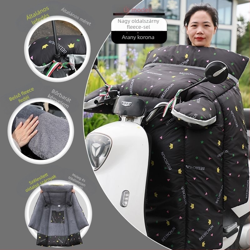Elektromos járművek szélvédő takaró – vastag, plüss, fagyvédő és meleg, napvédő nyakvédő