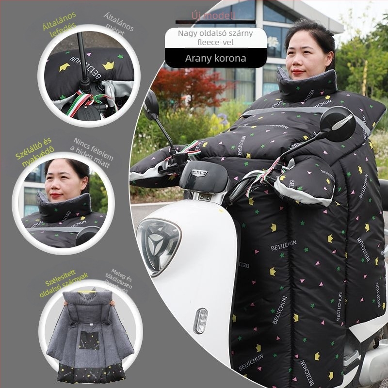 Elektromos járművek szélvédő takaró – vastag, plüss, fagyvédő és meleg, napvédő nyakvédő