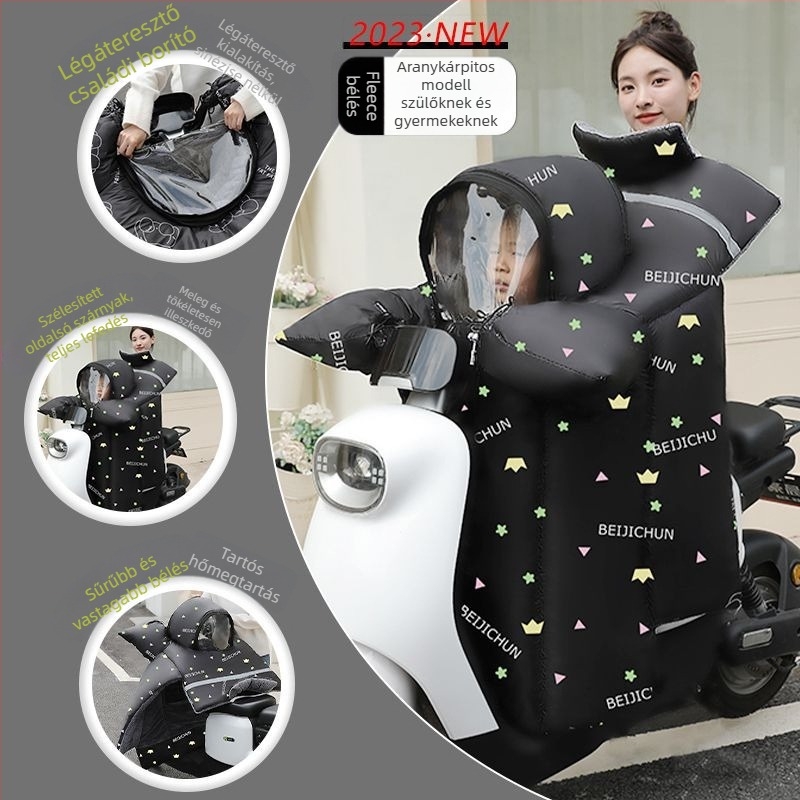 Elektromos járművek szélvédő takaró – vastag, plüss, fagyvédő és meleg, napvédő nyakvédő