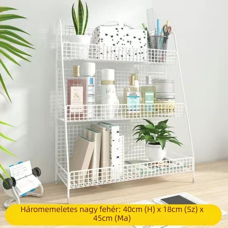 Fejpánt kiállító polc, két réteg, velúr tartó, nőies stílus, nagy kapacitás