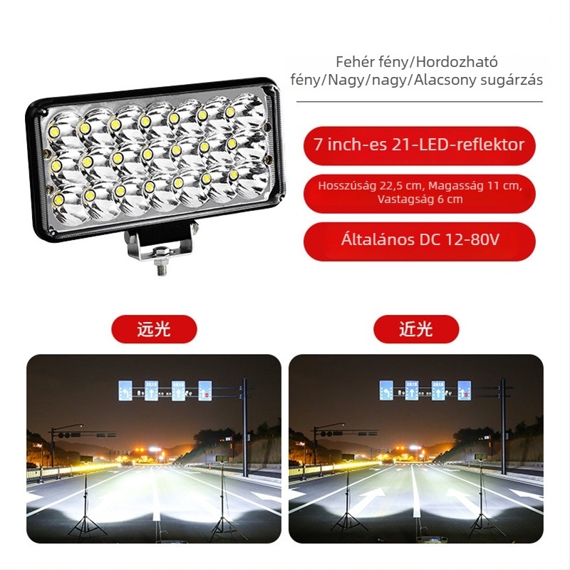 LED autó spotlámpa, univerzális illeszkedés, 400W, 12-80V, 5A, vízálló ház