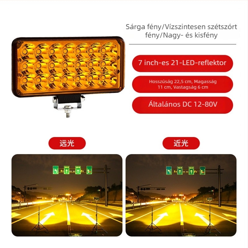 LED autó spotlámpa, univerzális illeszkedés, 400W, 12-80V, 5A, vízálló ház
