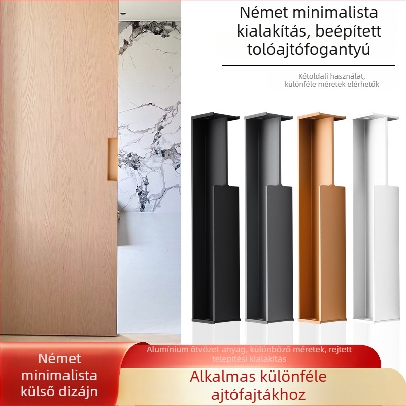 Zsebfogantyú szekrényajtóhoz, alumíniumötvözet, elektroplakálás, könnyed luxus stílus, tervezői modell