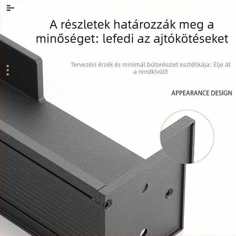 Zsebfogantyú szekrényajtóhoz, alumíniumötvözet, elektroplakálás, könnyed luxus stílus, tervezői modell