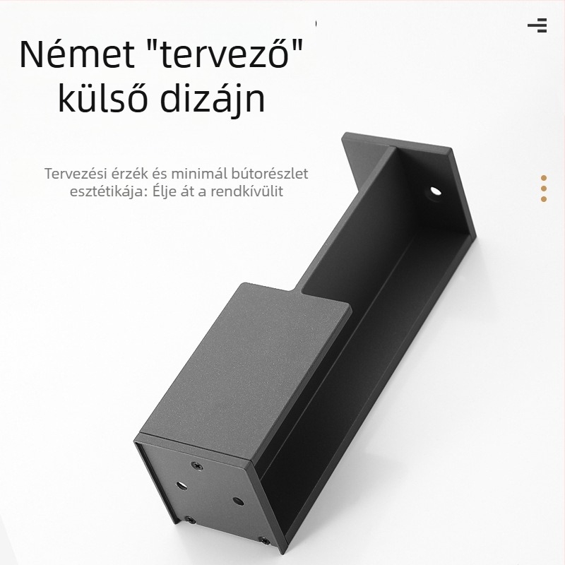 Zsebfogantyú szekrényajtóhoz, alumíniumötvözet, elektroplakálás, könnyed luxus stílus, tervezői modell